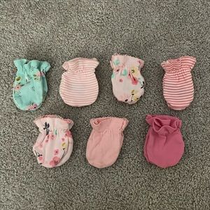 Infant hand mittens for baby girl 7 pairs